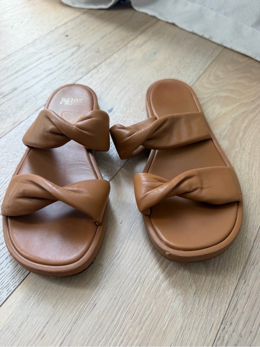 Paige, Tan/Cognac Leather, Twisted/Knotted Straps, Size 8